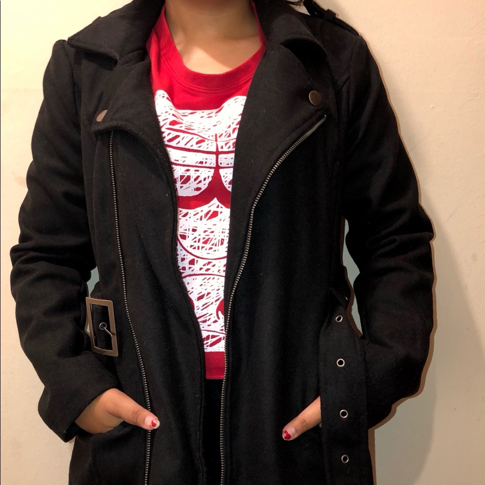 💕 NWOT Charlotte Russe Moto Trench Coat 💞 - Picture 6 of 8